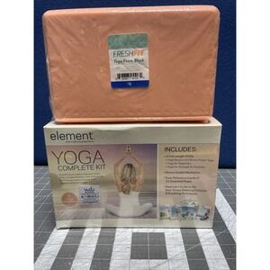 Element‎ Essential YOGA Beginners Kit w/ Yoga Block  3 DVDs Reference Cards